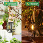 Solar Lanterns Outdoor Waterproof: Metal Hanging Lights - Image 3