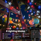ITICdecor 50 LED Solar Flower String Lights Outdoor Waterproof 4th of July - Image 4