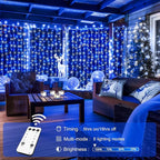 JMEXSUSS 300LED Christmas Curtain Lights Plug in - Image 4
