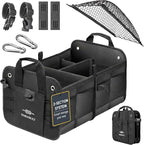 2-Section Trunk Organizer Foldable Car Storage Bin – Compact Dual-Compartment by DURABLEZ