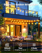 Brightown Solar String Lights Outdoor Waterproof, 19.6Ft 60 LED Globe Solar - Image 3