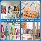 TECEUM Cotton Rope 3/16” – 100 FT – Strong All-Purpose Braided Rope – Natural - Image 8