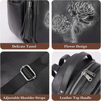 Mini Backpack Purse for Women, Embossed Leather Small Backpack Fashion Travel - Image 6