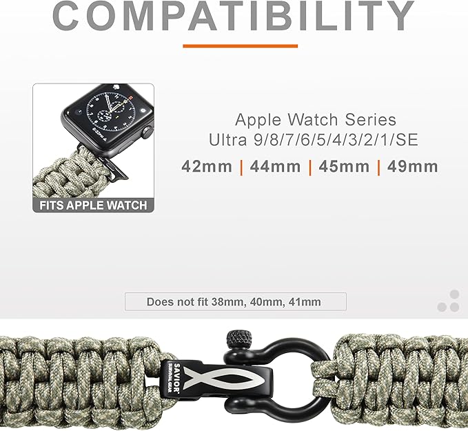 Savior Survival Gear Paracord Watch Band, Compatible - Image 3