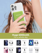 miisso 6000mah Ultra Slim Built in Cables Power Bank, Card Size Built in USB C - Image 4