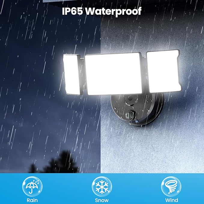 Olafus 80W Flood Lights Dusk to Dawn Outdoor Lighting, IP65 Waterproof LED - Image 5