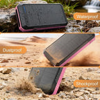 Solar Power Bank 33800mAh with Super Bright LED Flashlight, Built-in 4 Cables & - Image 6