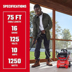CRAFTSMAN 75 Ft. Indoor/Outdoor Extension Cord 16/3 SJTW, Waterproof Flexible - Image 2