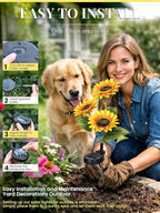 GIGALUMI Solar Garden Lights Artificial Sunflowers, LED Garden Decor Carefree - Image 5