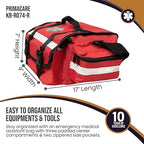 Primacare KB-RO74-R First Responder Trauma Bag, Side Pockets, Reflective Strip - Image 3