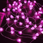 10FT Pink Heart Fairy Lights Battery Operated - Image 8