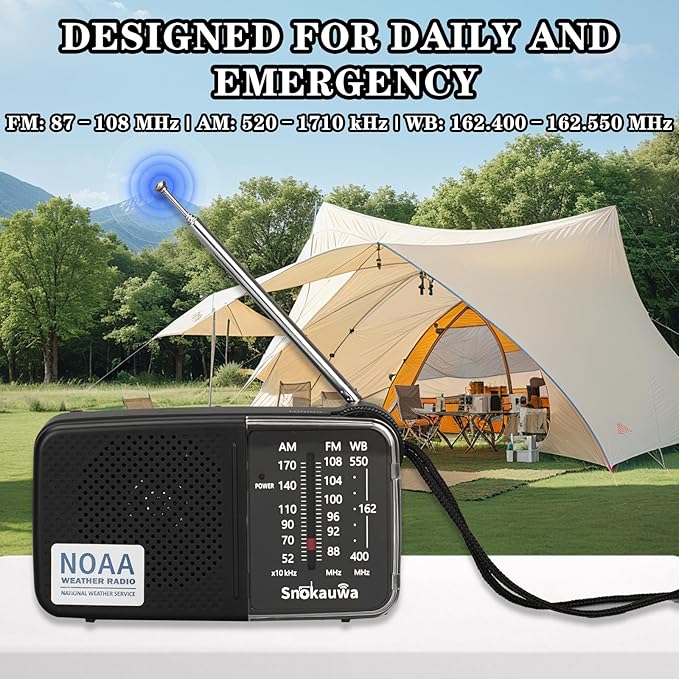 Portable AM FM Transistor Radio Battery Operated, NOAA Weather Radio - Image 5