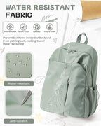 SEAFEW Green Backpack for Girls Women Waterproof High School Book Bag Cute - Image 7
