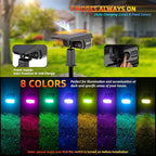 Solar Outdoor Lights, 40 LEDs Color Changing RGB Solar Landscape Path Lights - Image 4