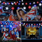 Joomer 4th of July Red White Blue Solar String Lights, 39FT 60LED Waterproof - Image 5