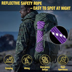 Reflective Paracord Rope 750 lb - 200ft 5/32" Parachute Cord 4MM 12-Strand para - Image 9