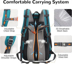 30L Skateboard Backpack for Men Women, Waterproof Hiking Backpack - Image 3