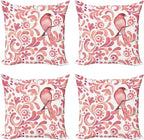 Ambesonne Watercolor Throw Pillow Cushion Case Pack of 4, Bird on Tree Branch by Ambesonne