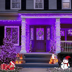 JMEXSUSS 2 Pack Solar Fairy Lights Outdoor, 33ft 100 LED Purple Christmas Lights - Image 2