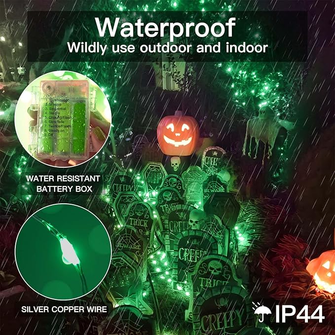 suddus Green Christmas Lights Battery Operatd, 66ft 200LED St Patricks Day - Image 3