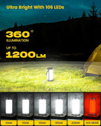 Glocusent 106 LED Camping Lights, 5000mAh Camping Lantern Rechargeable - Image 2