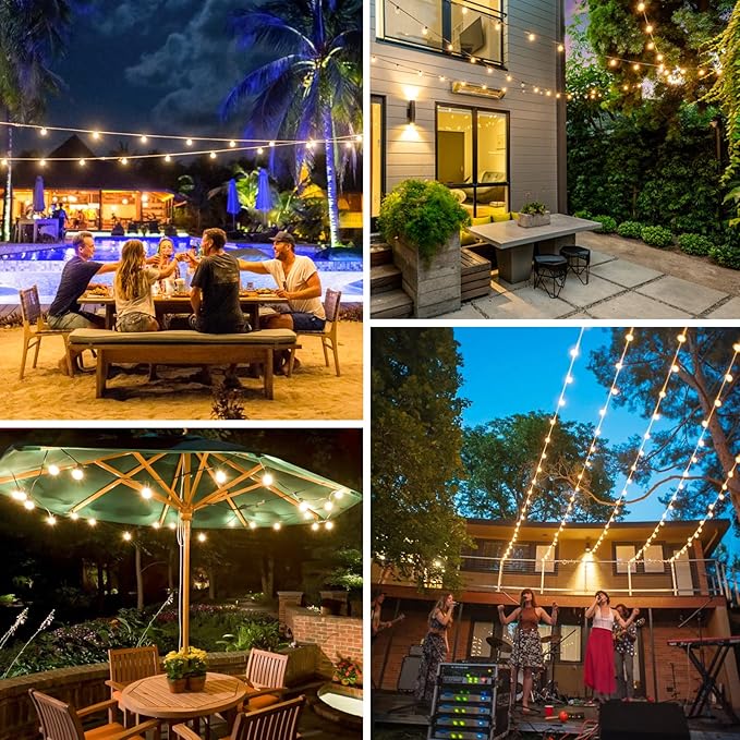 Bosceos 60FT Outdoor G40 LED Globe String Lights Dimmable Waterproof - Image 7