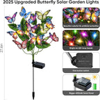 Solar Lights Outdoor Garden Decor: 6 Pack 102 Silk Butterflies - Image 2
