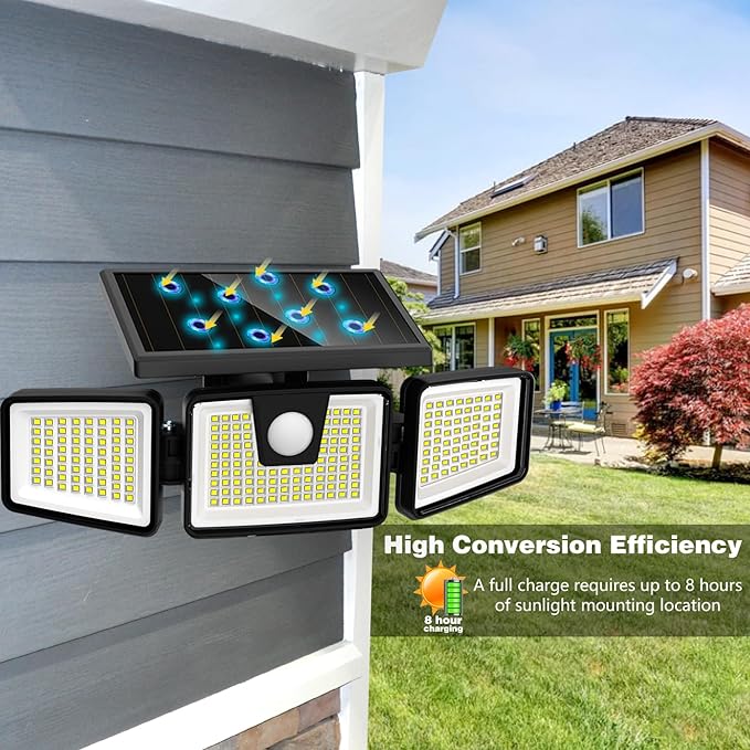 AmeriTop Solar Lights Outdoor, 2 Pack 233 LED High Brightness Cordless Solar - Image 5