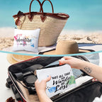 12 Pcs Travel Bag Adventure Awaits Makeup Bag Gifts World Map Cosmetic Case - Image 4