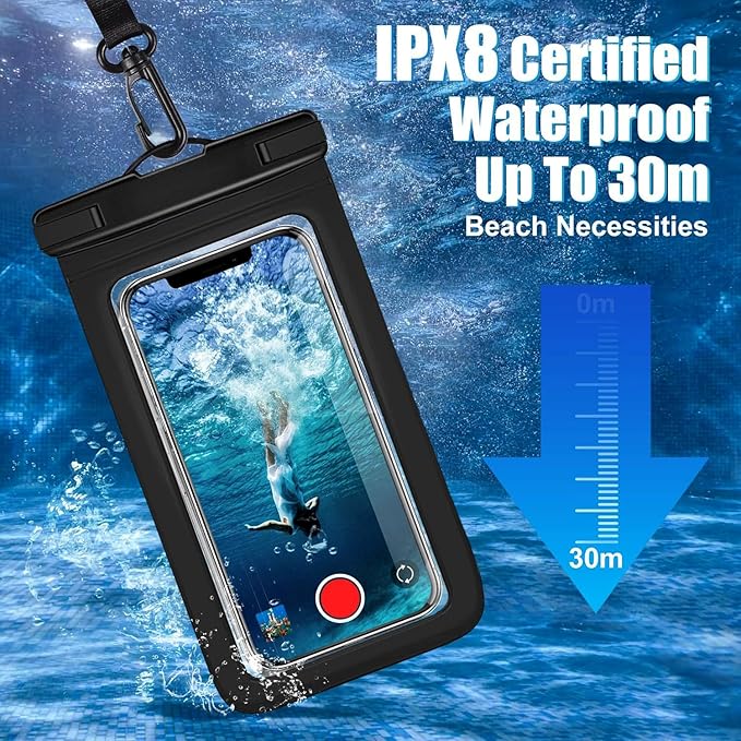 4 Pack Waterproof Phone Pouch IPX8 Universal Waterproof Case Dry Bag Phone - Image 4