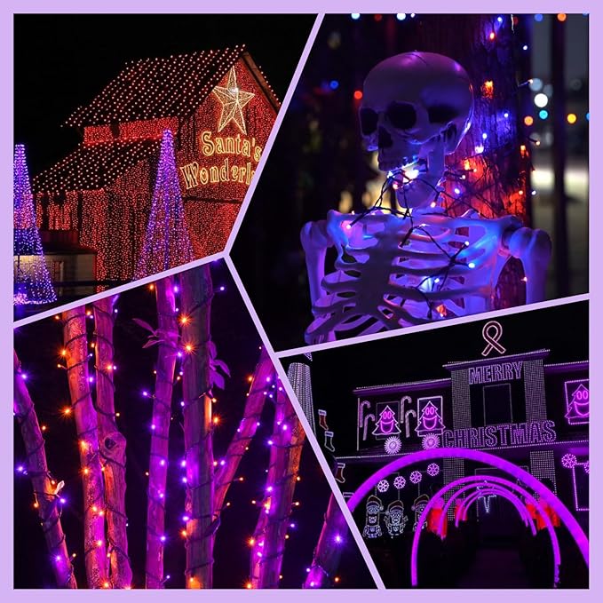 Connectable Purple and Orange Halloween Lights, Twinkle Light - Image 6