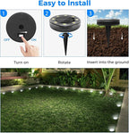 Peasur Mini Solar Ground Lights, 12 Pack Flat Solar Disc Lights Outdoor - Image 7