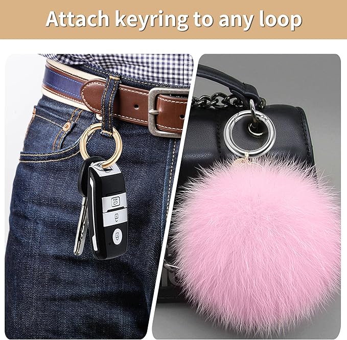 Gkeygo 1 Inch Keychain Rings, 8 Pack Round Carabiner Clip - Image 4