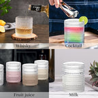 Set of 4 Hobnail Drinking Glasses, 15.2 Oz Romantic Water Glasses, Cocktail - Image 2