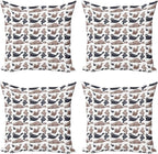 Ambesonne Sea Animals Decorative Throw Pillow Case Pack of 4, Seals by Ambesonne