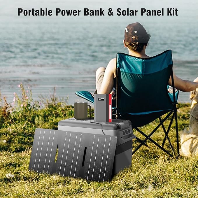 Portable Solar Power Bank with AC Outlet 65W 110V External Battery Pack - Image 2