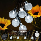 Outdoor Solar String Lights, 46FT 66LED 8Modes Crystal Solar Powered Christmas - Image 2