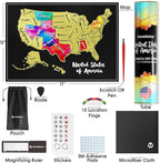 TRAVELISIMO Scratch Off Map of The United States, 12x17 inch Scratch USA - Image 6