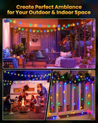 Brightown Solar String Lights Outdoor 60 Led 35.6 Feet Crystal Globe Lights - Image 5