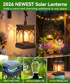 KOOPER 2 Pack Solar Lanterns Outdoor Waterproof, Brighter Hanging Solar Lantern - Image 3