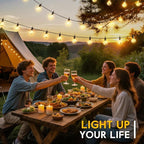 Minetom Solar Outdoor Lights - 38Ft 15 LED Waterproof Solar String Lights - Image 5