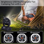  Rechargeable Fan Portable, Battery Powered Camping Fan - Image 5
