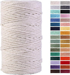Macrame Cord 4mm x 109Yards 100% Natural Cotton Macrame Rope Cotton Cord by AestheticDesignforYou