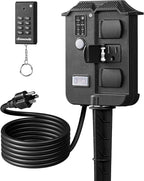 DEWENWILS Outdoor Power Stake Timer Waterproof, 6 Grounded Outlets, 6FT by DEWENWILS