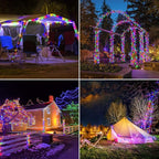 JMEXSUSS 4 Pack 100 LED Solar Christmas Lights, 33ft Solar String Lights - Image 2