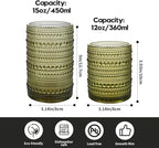 HomeVogue Vintage Hobnail Drinking Glasses Set of 12, 15 oz Highball Glasses & - Image 2