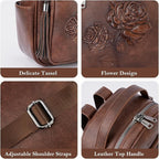 Mini Backpack Purse for Women, Embossed Leather Small Backpack Fashion Travel - Image 6