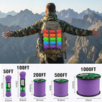 Reflective Paracord Rope 750 lb - 500ft 5/32" Parachute Cord 4MM 12-Strand para - Image 5