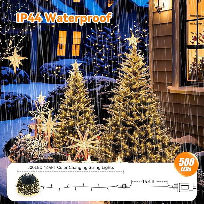 LitHome 164FT 500 LED Color Changing Christmas String Lights Outdoor, 35 Colors - Image 8