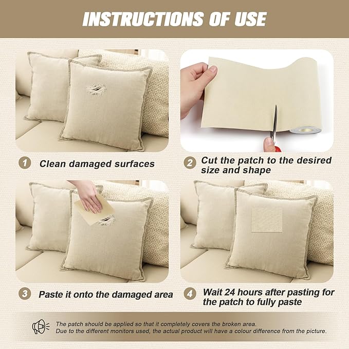 OAZ 4 x 79 inch Canvas Repair Patches Canvas Fabric Patch Self-Adhesive Canvas - Image 6